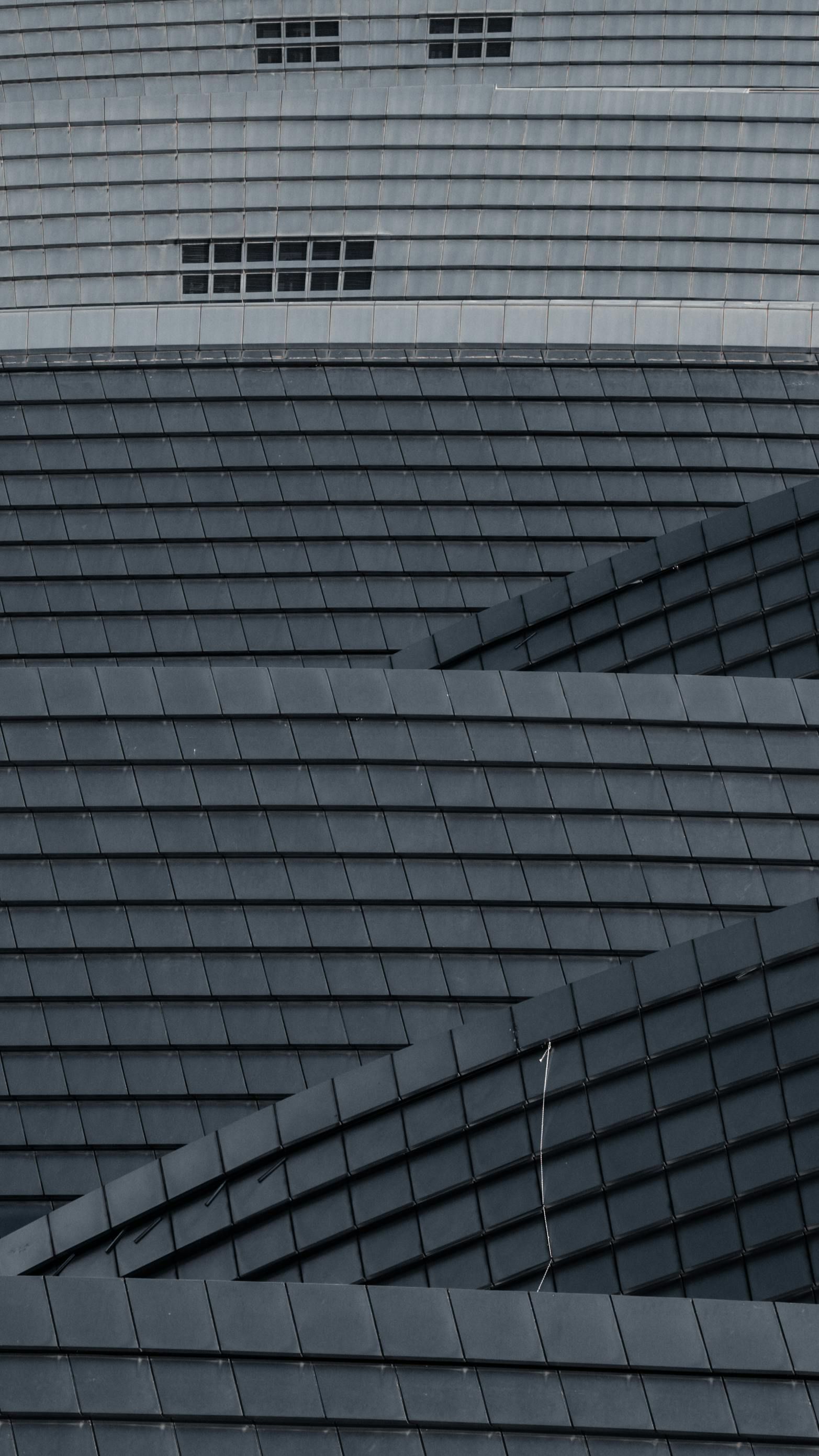 grey concrete shingling on roof
