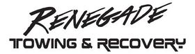 A black and white logo for Renegade Towing and Recovery.