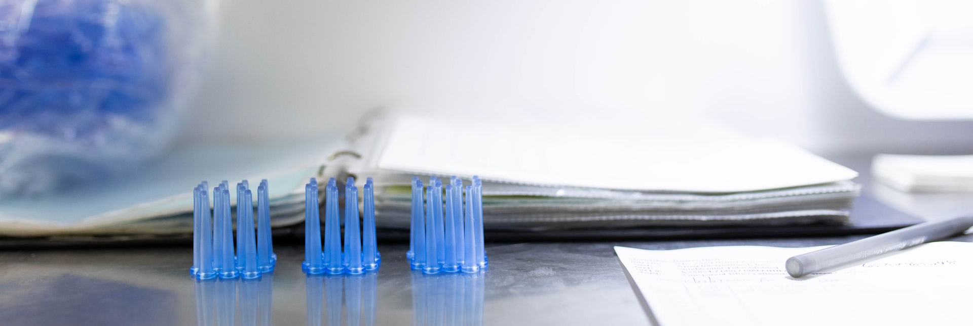 Lab table with custom plastic parts | certified cleanroom plastic injection molding in Lancaster, PA