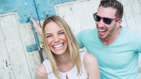 Couple with Beautiful Teeth — Palm Bay, FL — Babcock Dental Center LLC