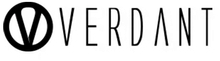 Logo for Verdant. A black circle with a "V" inside, followed by the word "VERDANT" in black font.