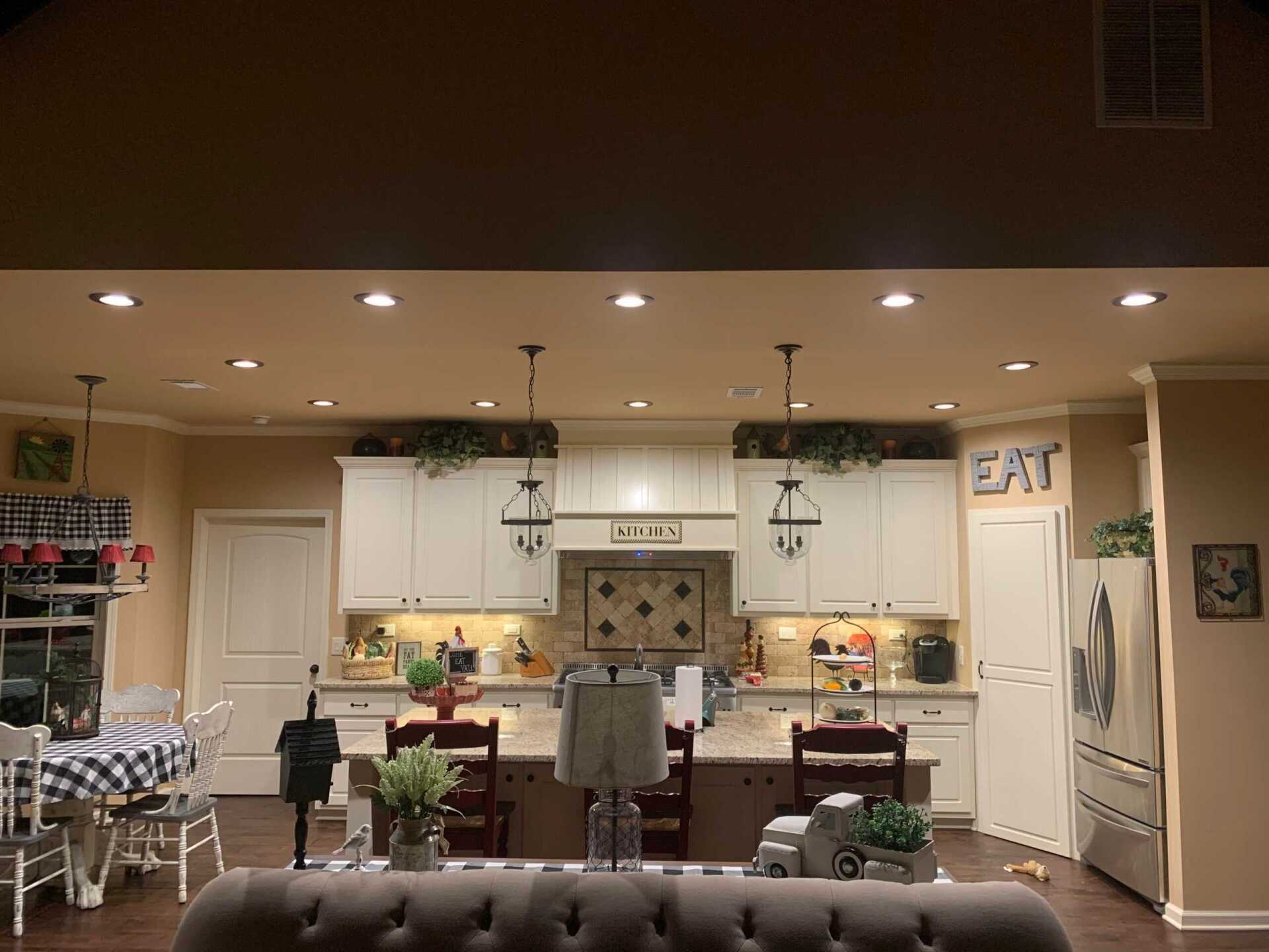 Recessed Light Of A Beautiful Kitchen — Atlanta, GA — Rob Ingram’s Freestyle Lighting and Electrical