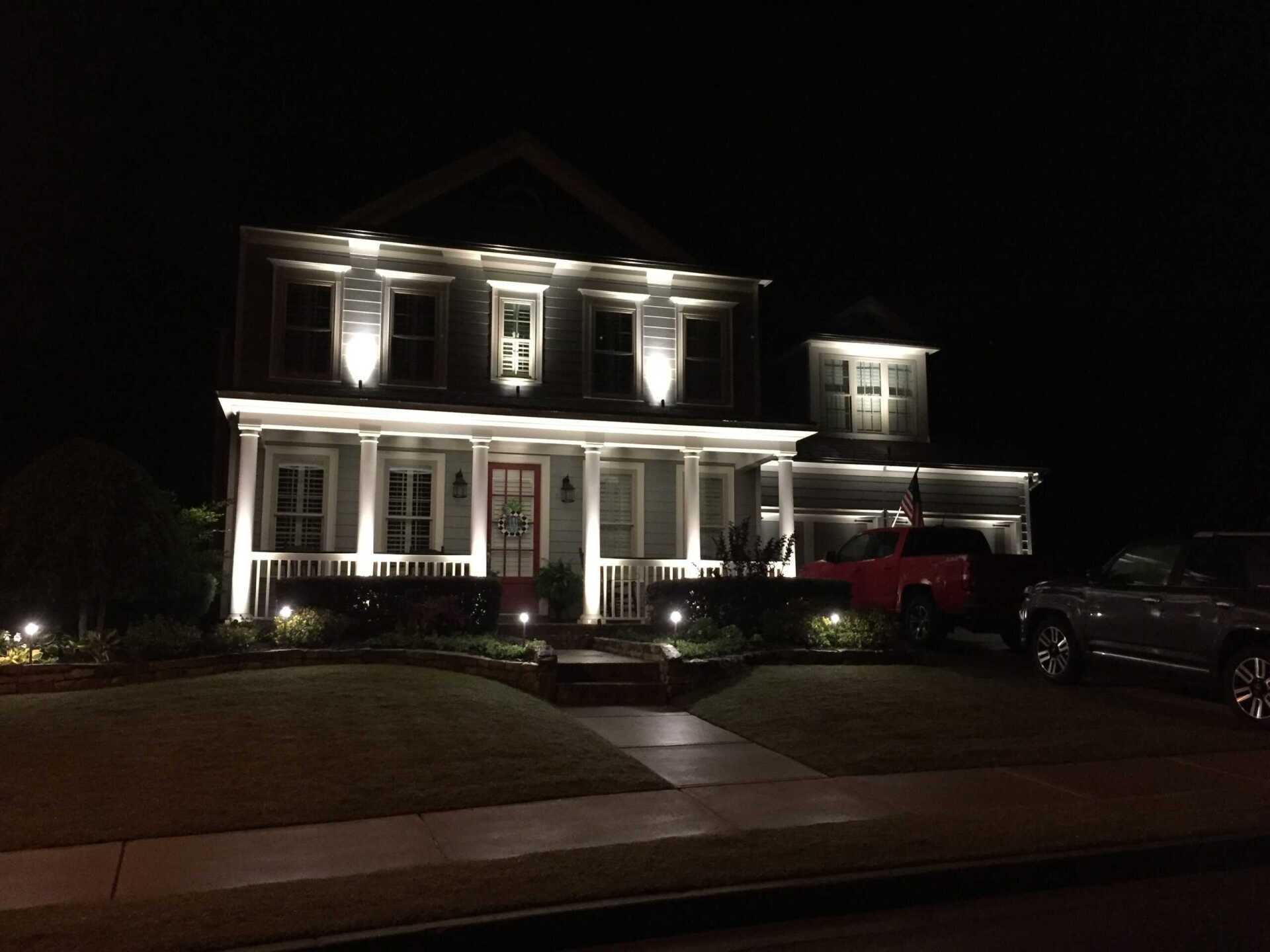 Night Lights Of A House — Atlanta, GA — Rob Ingram’s Freestyle Lighting and Electrical