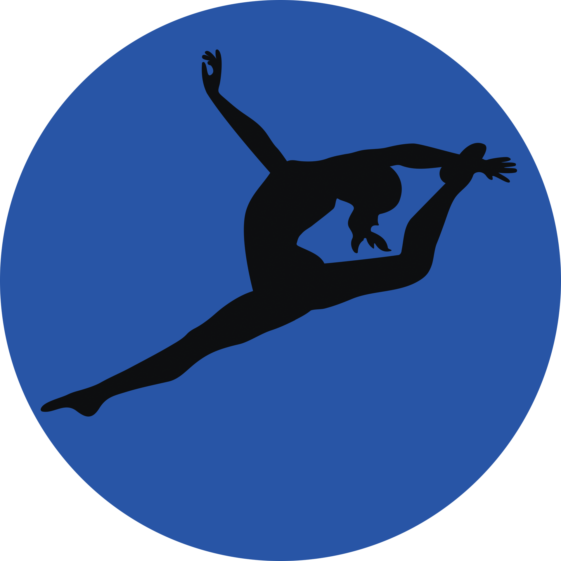 A silhouette of a gymnast jumping in the air