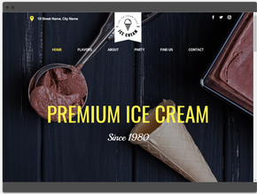 ice cream shop web design sample