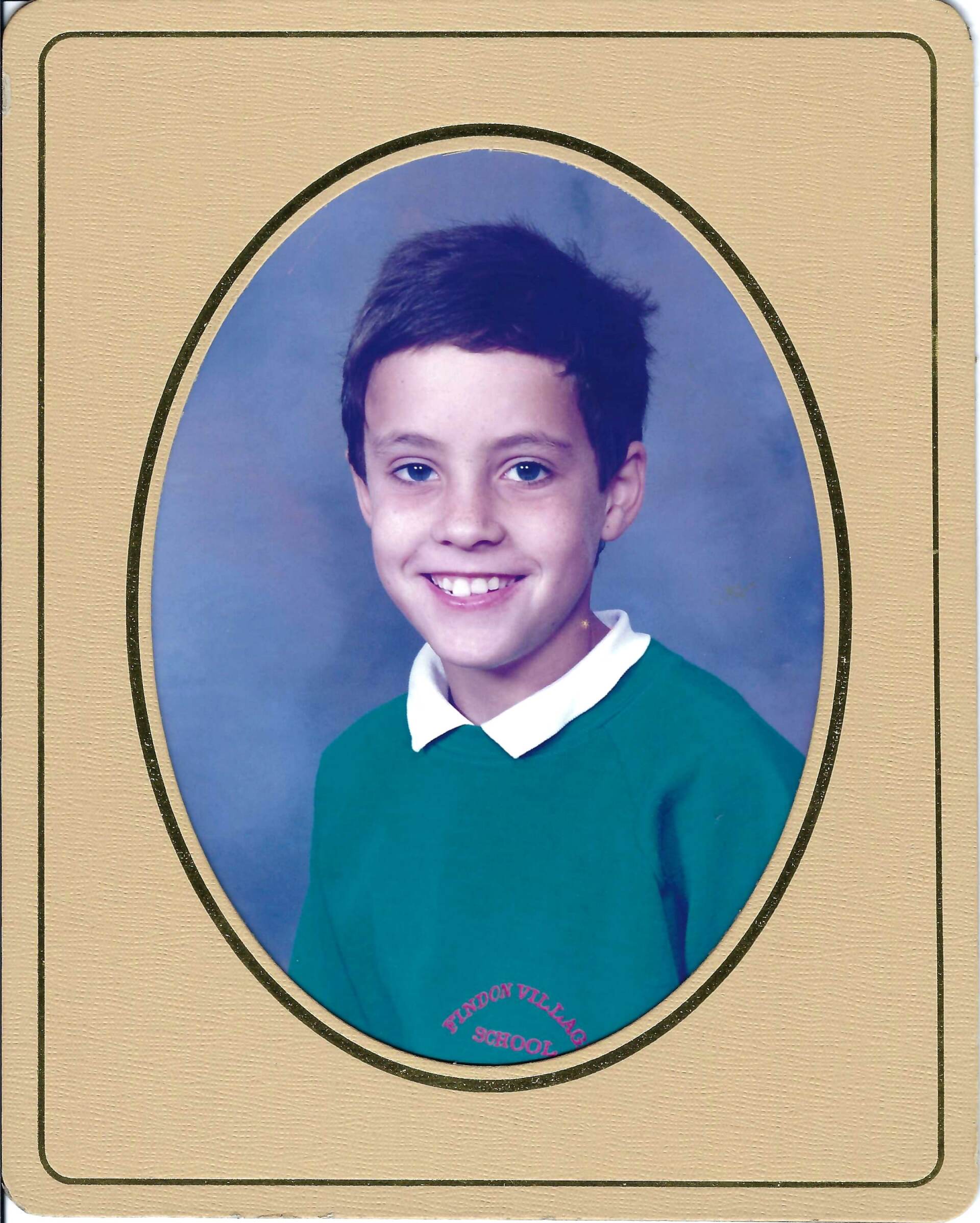 Photograph of Edward at school in 1989