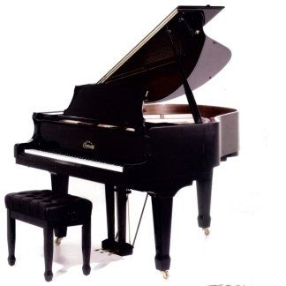 pianoforte a coda aperto con sgabello