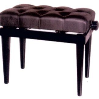panchetta per pianoforte nera con imbottitura a capitonné