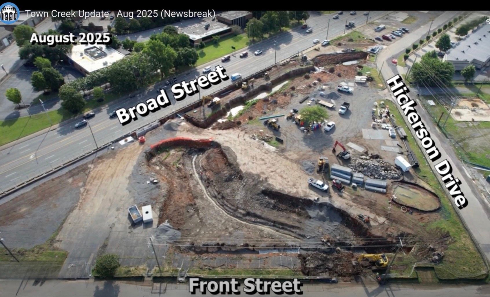Picture from the city of Murfreesboro's website of the Town Creek Daylighting Project