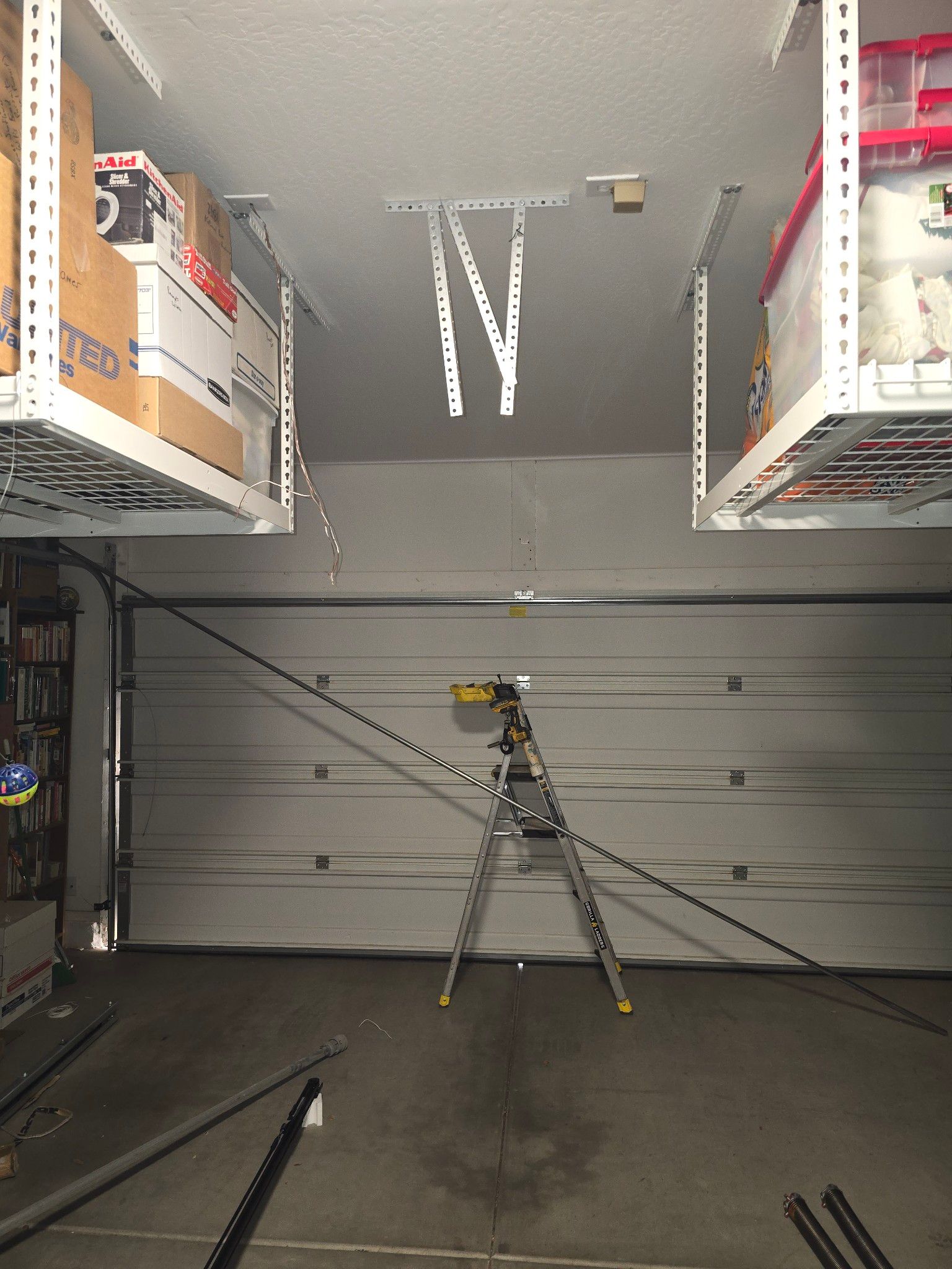 garage door motor replacement in progress