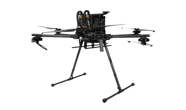 Front view Inspired Flight drone with payload