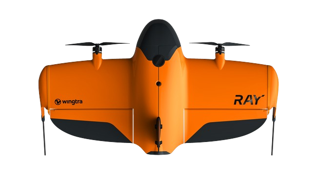 Front view of WINGTRARay drone