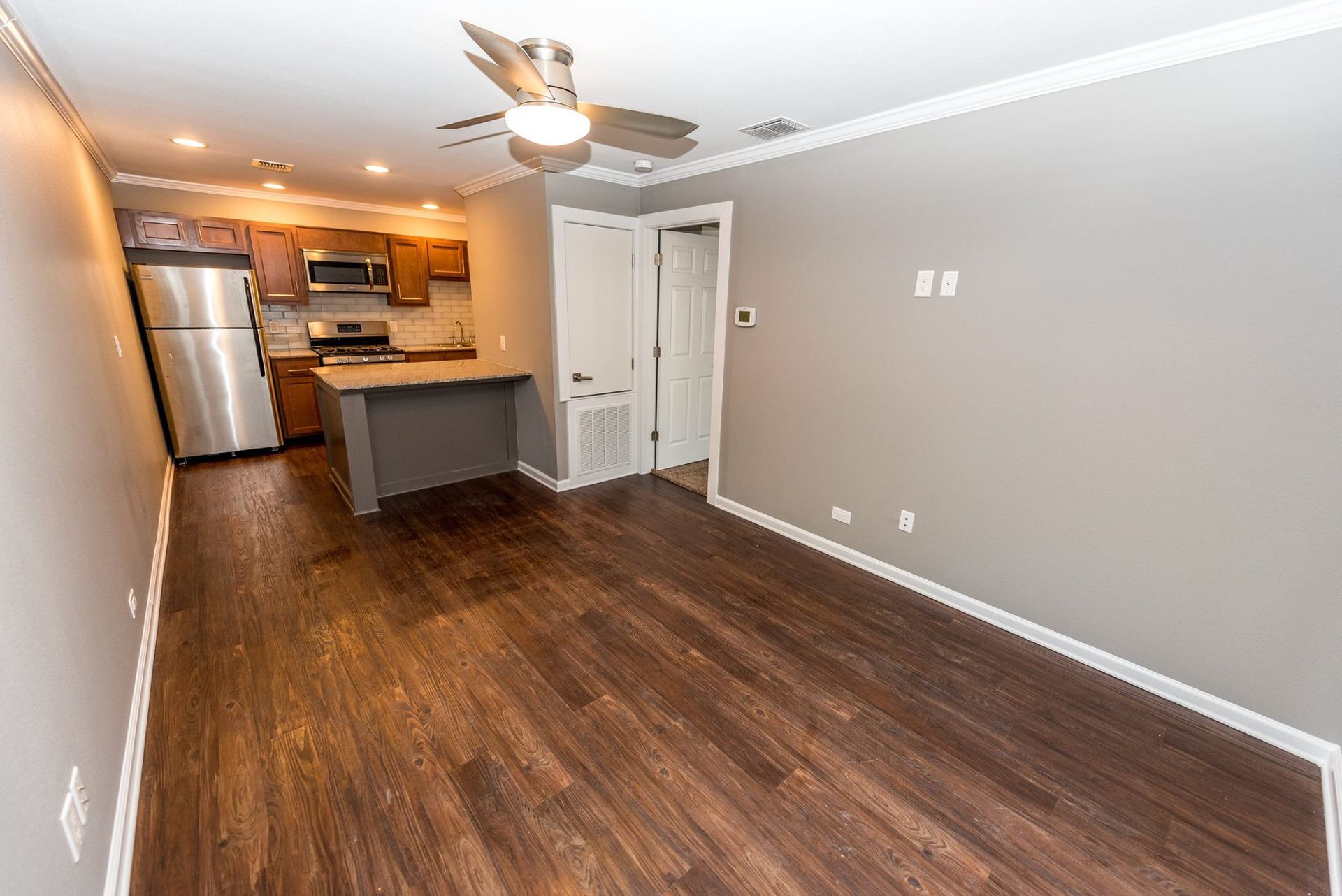 Living room and kitchen