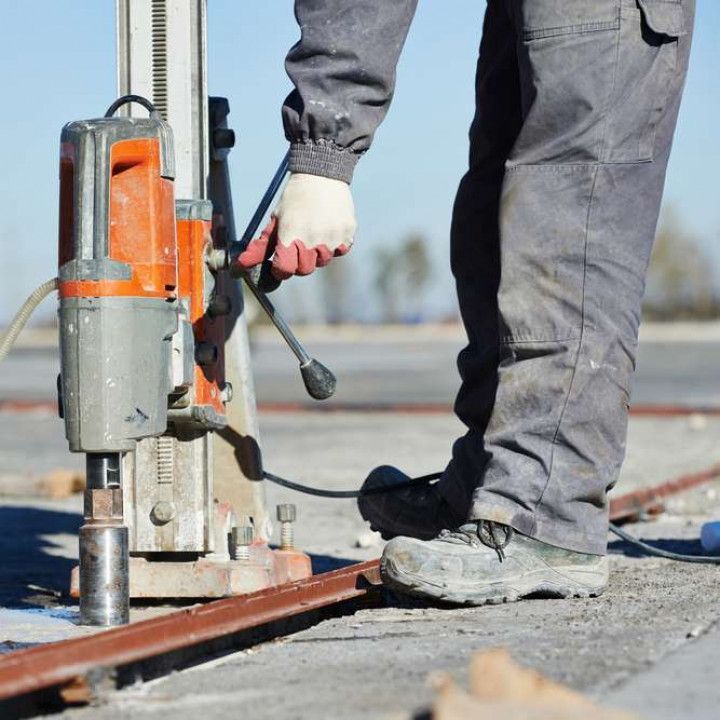 drilling machine on building construction site