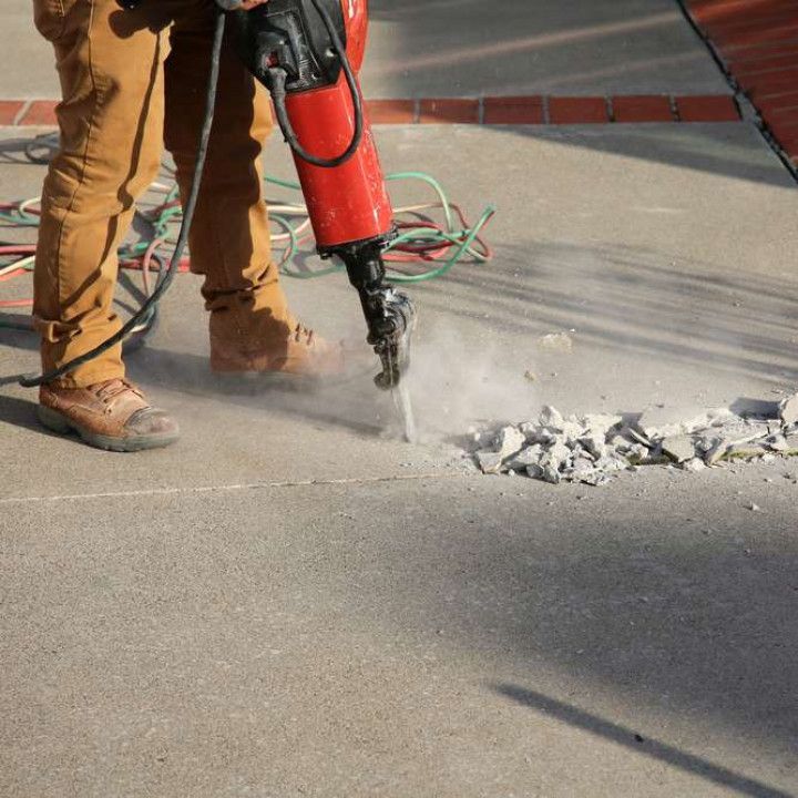 cement driveway destruction