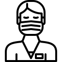 A man wearing a face mask free icon