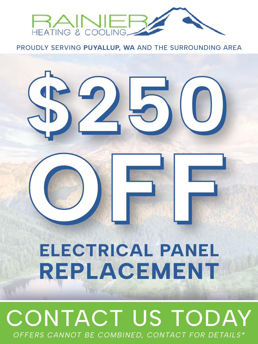 Advertisement for HVAC services, including air conditioning, heating, and solar, with a call to action.