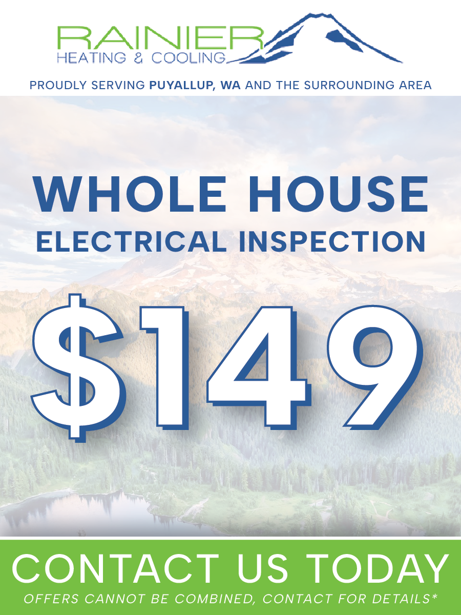 Advertisement for HVAC services, including air conditioning, heating, and solar, with a call to action.
