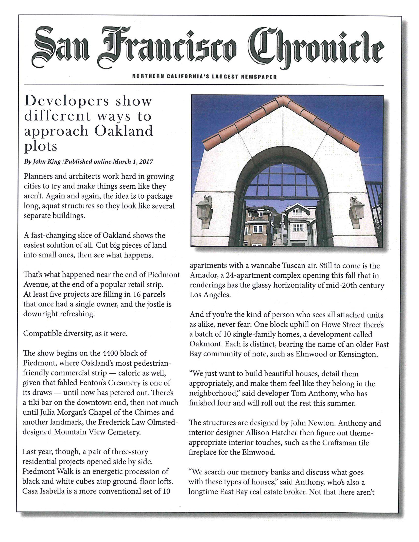 The san francisco chronicle is a newspaper with a picture of a building on the front page.