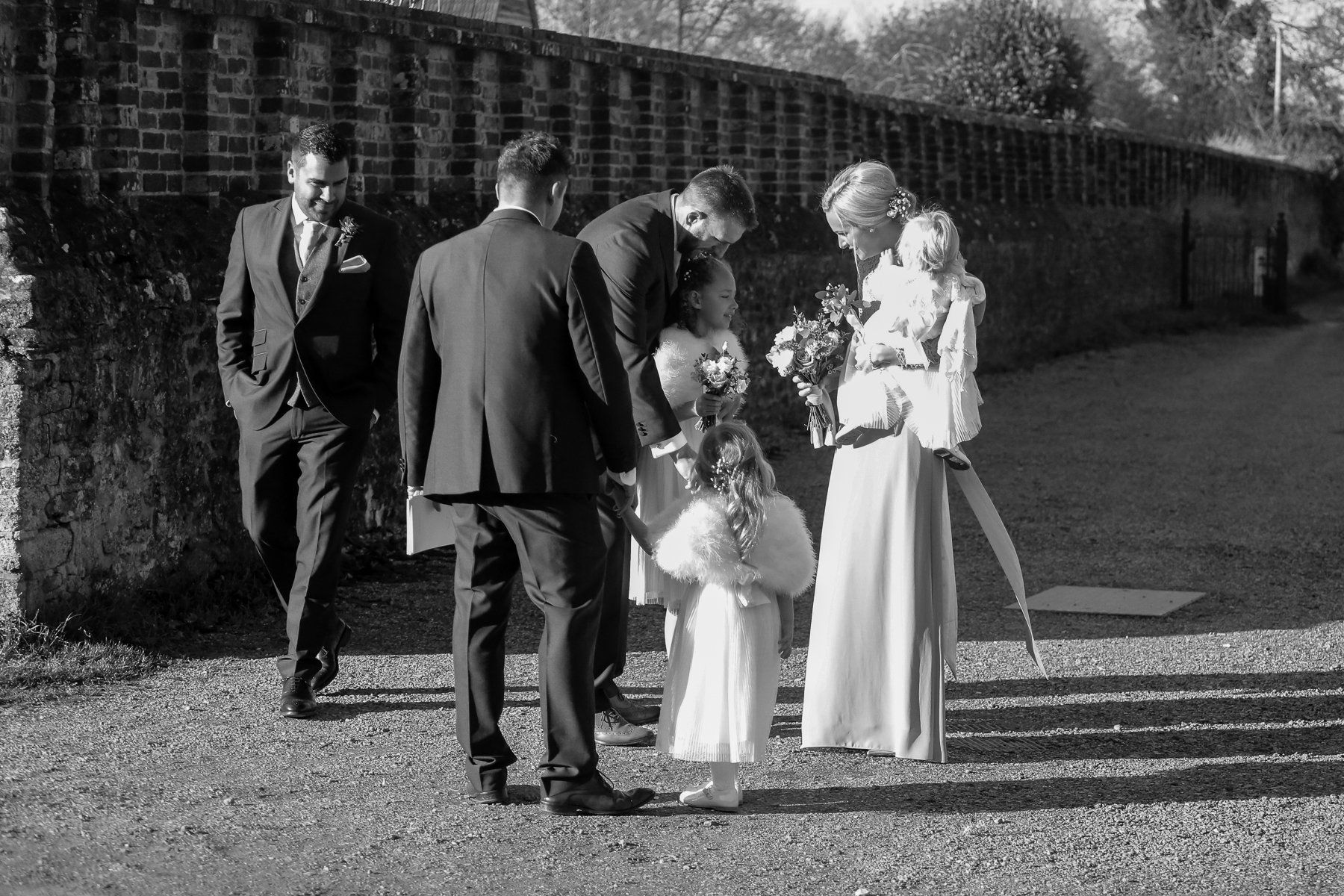 black and white reportage wedding photography