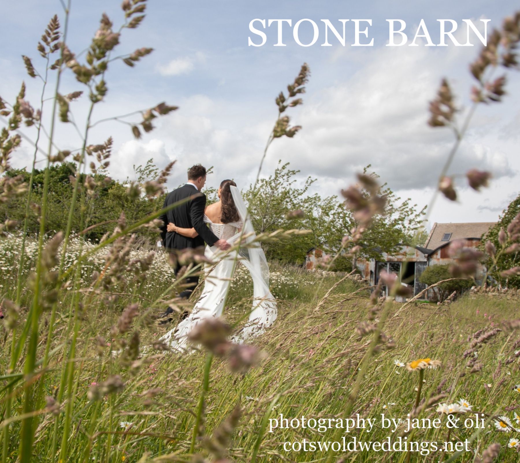 A wedding album showcasing photography at Stone Barn