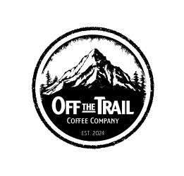 A circular black-and-white logo for 