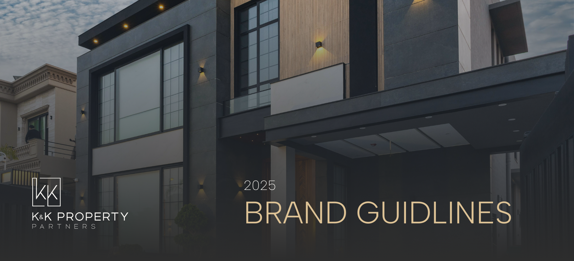 A modern dark-toned house exterior with 