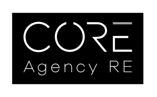 A black rectangular logo with the word 