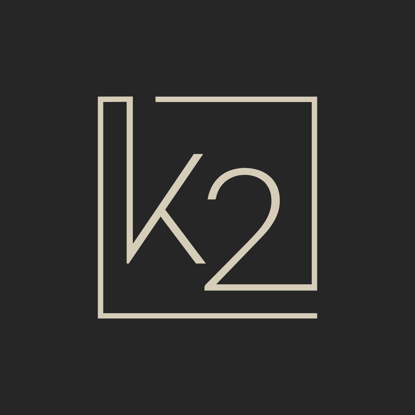 A minimalist logo featuring the letters 