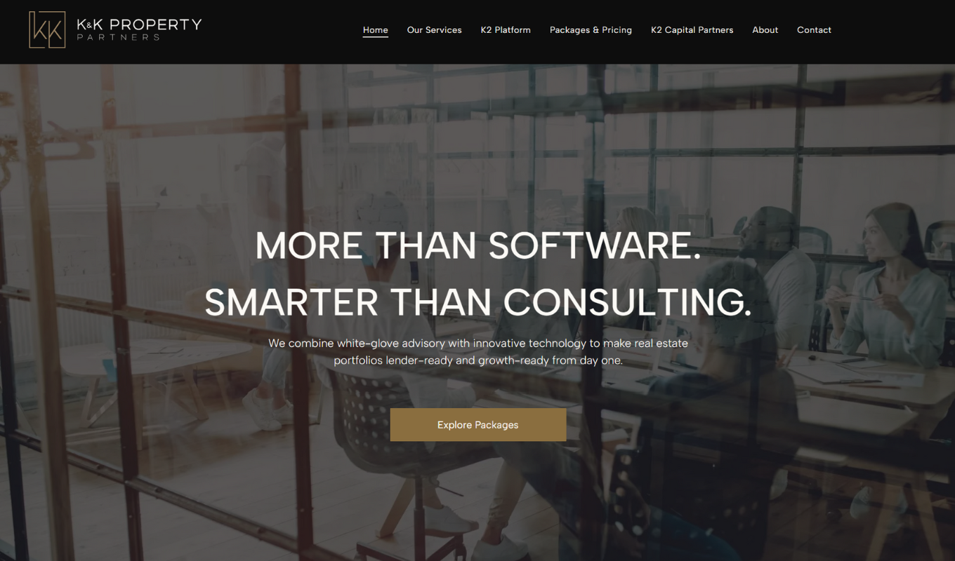 A website hero section for Artifact Partners with the text 