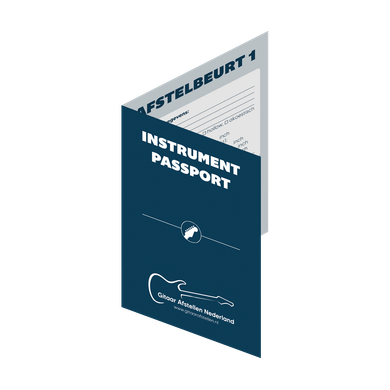 Instrument Passport, Gitaar Afstellen Nederland Bij Gitaar Afstellen Nederland krijg je van onze luthiers een gratis 'Instrument Passport' onderhoudsboekje cadeau bij elke gitaar- of basgitaar afstelbeurt, ideaal voor het bijhouden van je instrumentonderhoud.