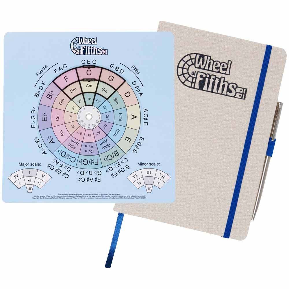 Met de Wheel of Fifths Songwriting Tool, gebaseerd op de kwintencirkel, leer je alles over muziektheorie: van intervallen, toonladders, akkoorden en akkoordenschema’s tot majeur- en mineurtoonaarden en meer.