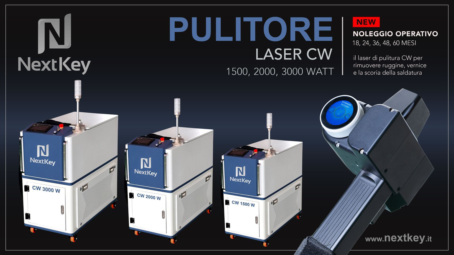 pulitore laser continuo