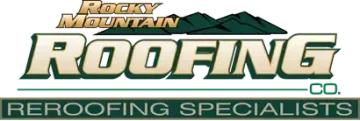 A logo for rocky mountain roofing co.