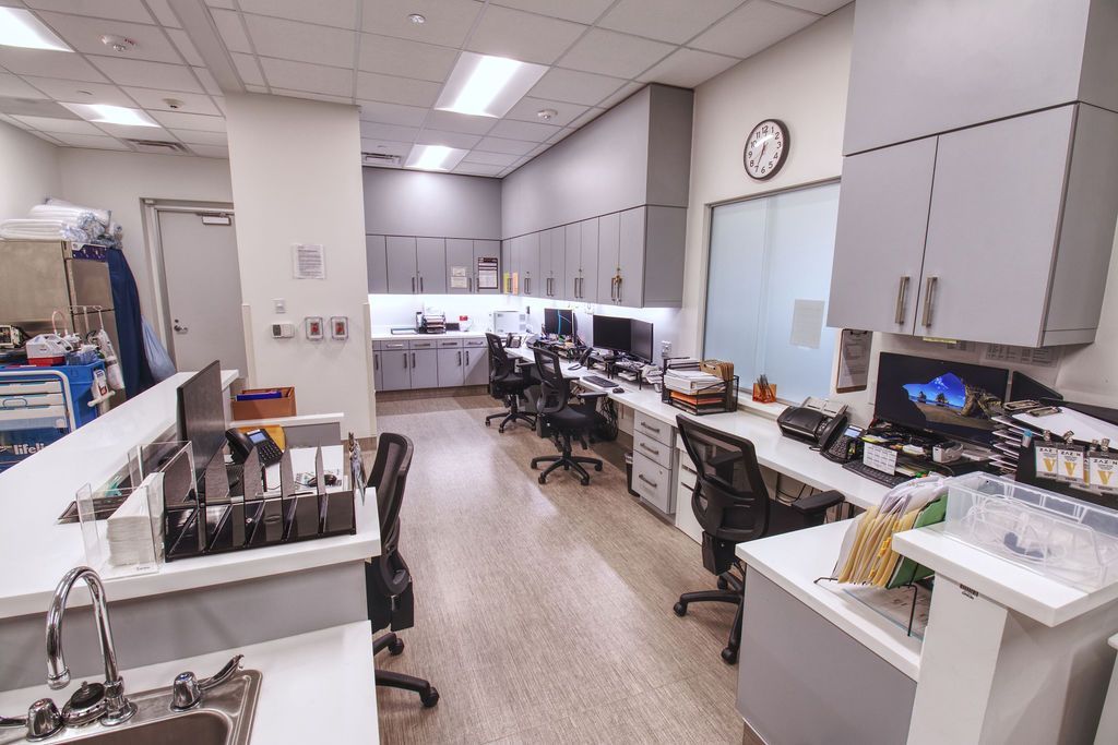image of the nurse station with a sink