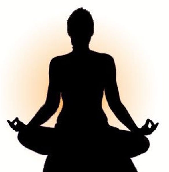 silhouette illustration of zen woman meditating in lotus pose