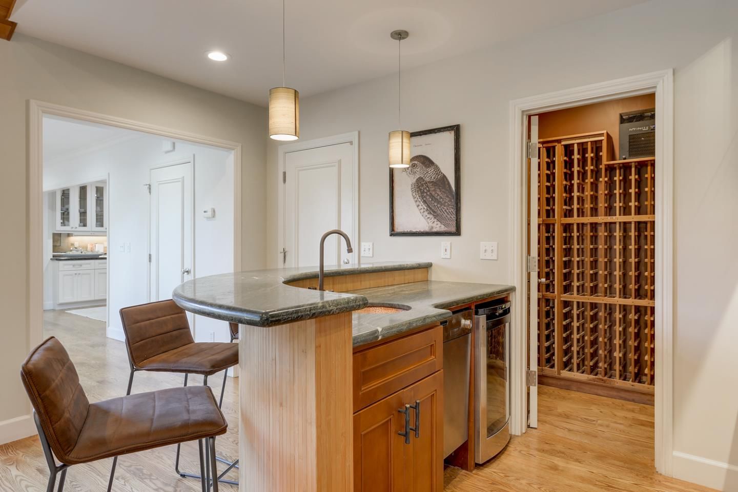A kitchen bar built by Nunley Custom Homes in Greenville, SC.