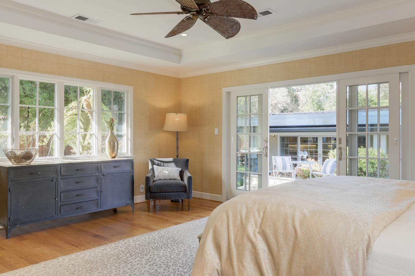 Bedroom with large windows built by Nunley Custom Homes in Greenville, SC.