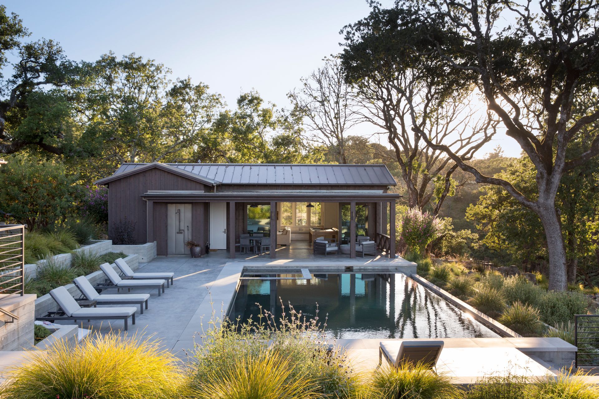 Poolside cabana built by Nunley Custom Homes in Greenville, SC.
