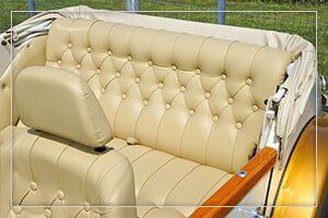 White Leather Car Seat — Upholstery in Midvale,, UT