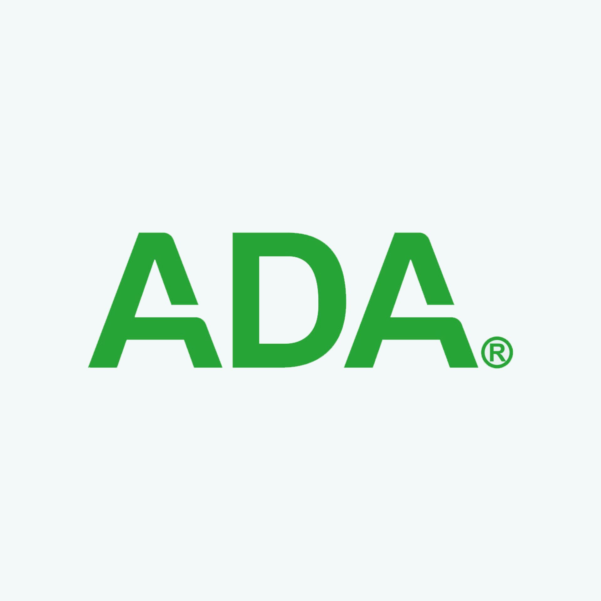 Green ADA logo with the registered trademark symbol.