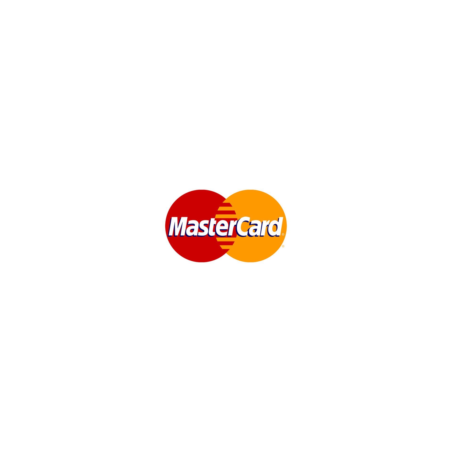 A red and orange mastercard logo on a white background