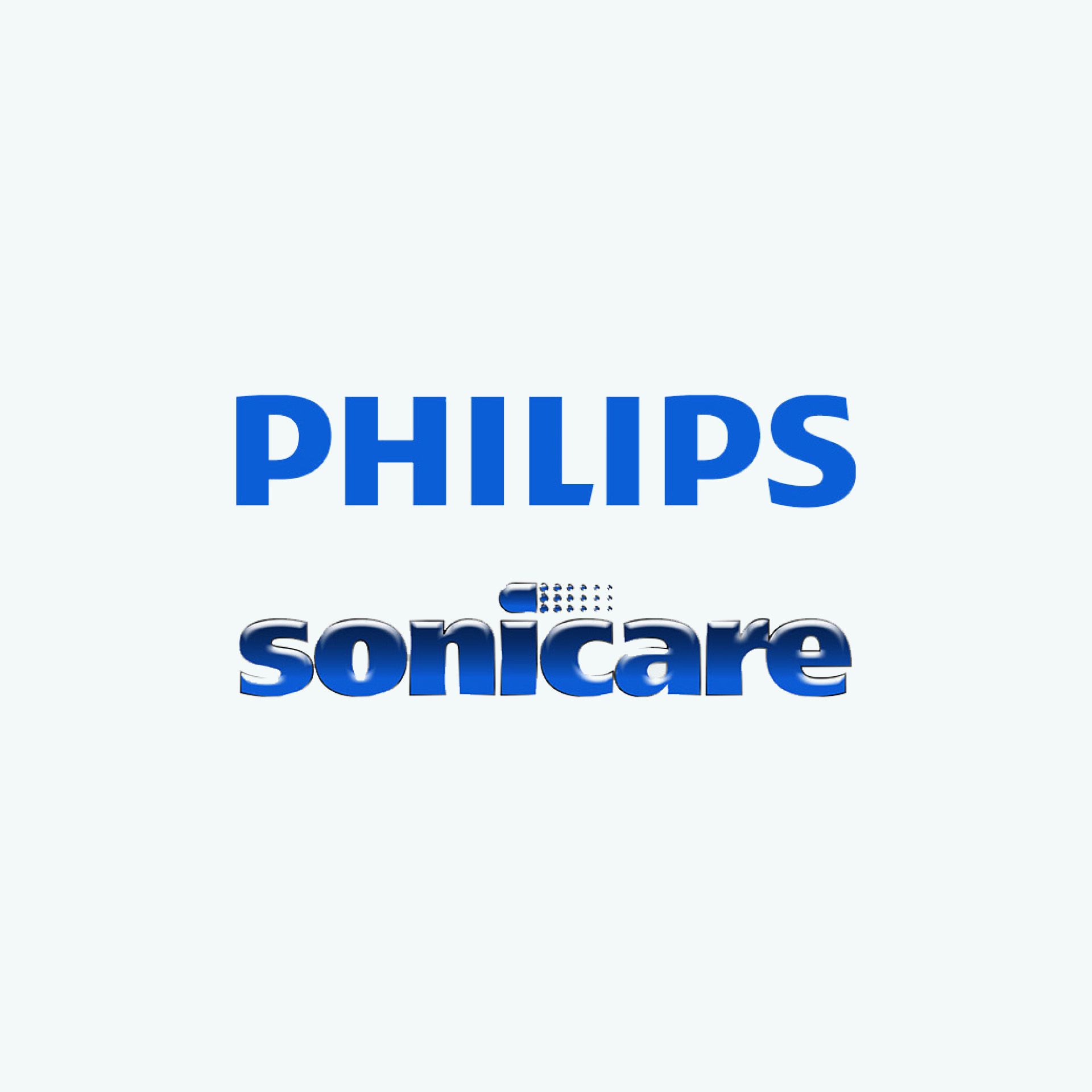 Philips Sonicare logo in blue and white.