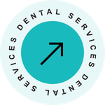 Round teal logo with 