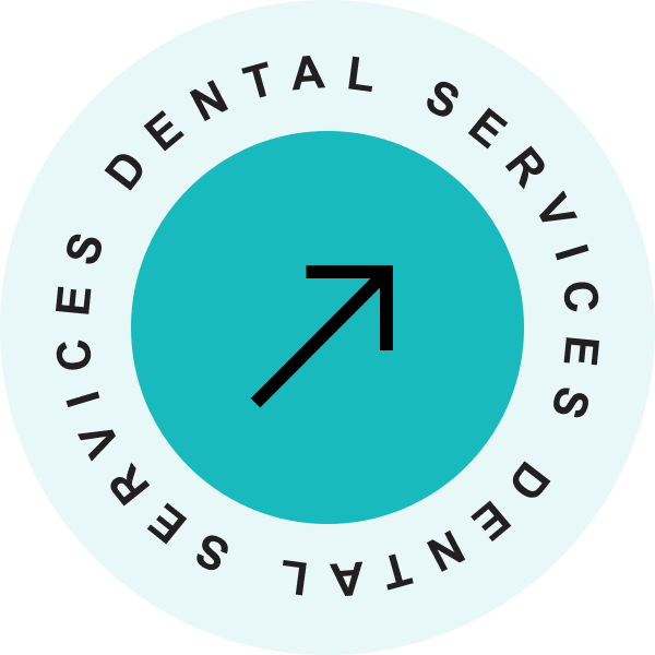 Round teal logo with 