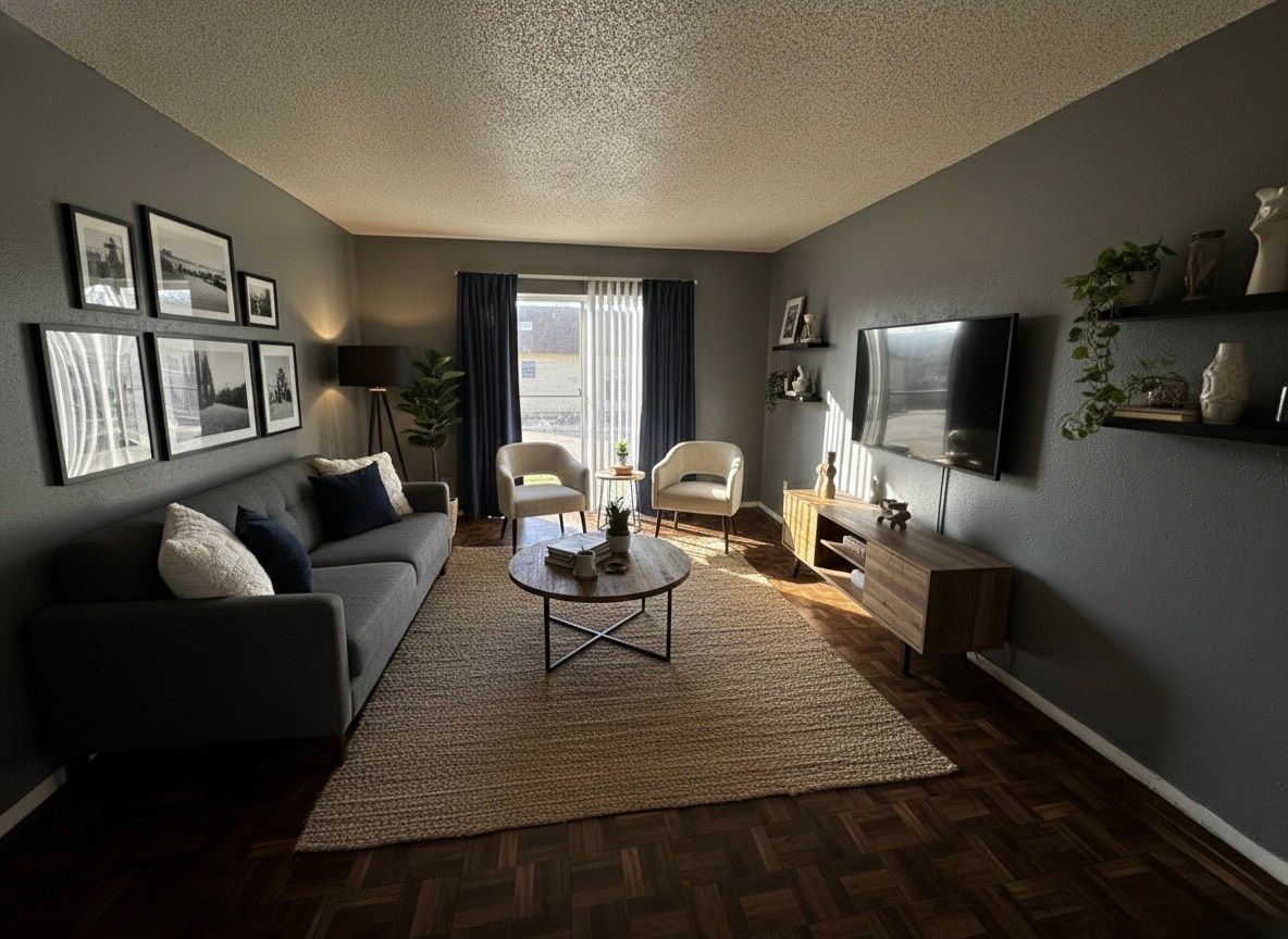 Living room with sofa and Television