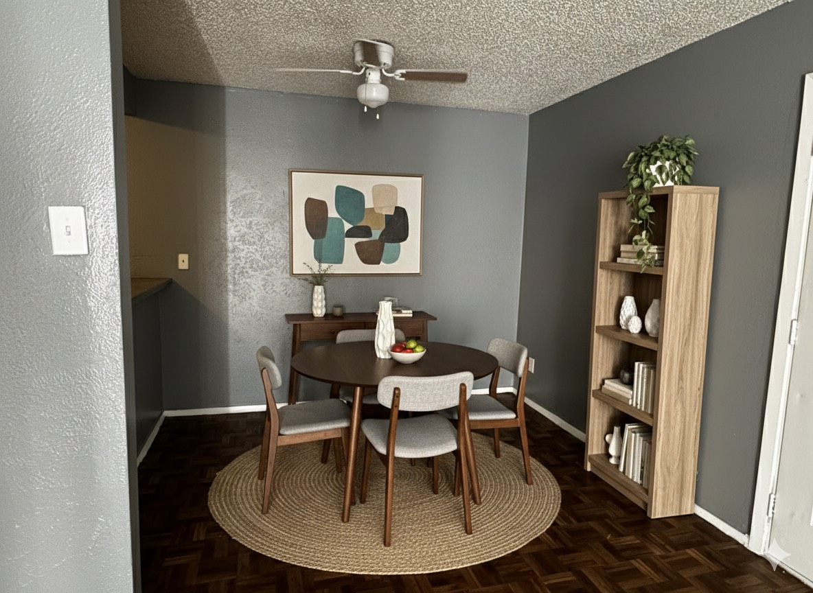 Dinning room table with bookshlef 