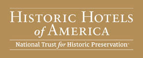 The logo for historic hotels of america national trust for historic preservation
