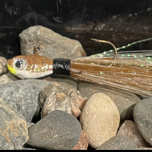 Brown, White, Chartreuse Ultra Minnow Hair Jig