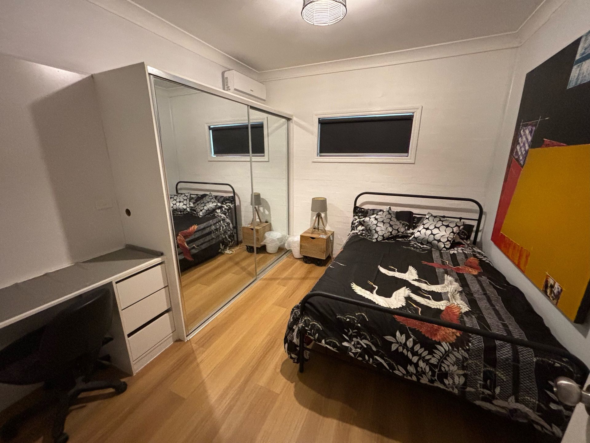 Bedroom with Bed, Desk, & Closet — Keilor East, VIC — North West Melbourne Family Respite